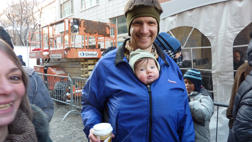 It was only 1℉ at the Grand Opening of the Church of Scientology Quebec, so I had my little one tucked into 2 layers of jackets. 